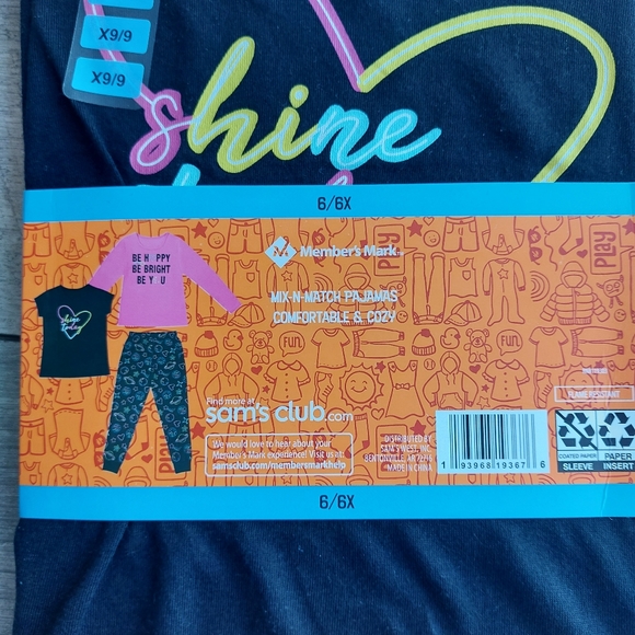 3/$30 New-Member's Mark Girl's 3-Piece Graphic Print Sleep Pant Set - Picture 5 of 11